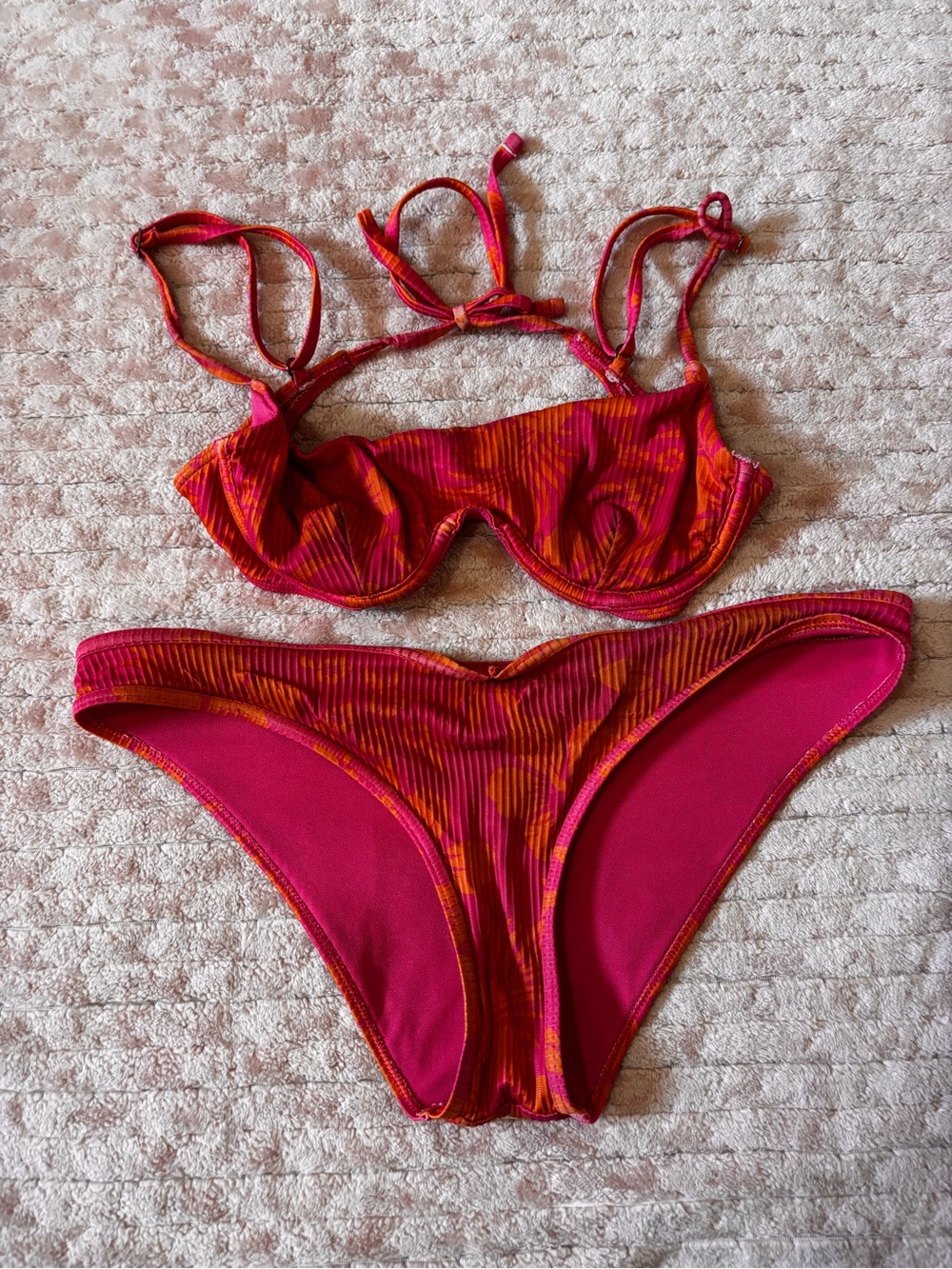 Hollister Neon Tropical Pattern Bikini Set